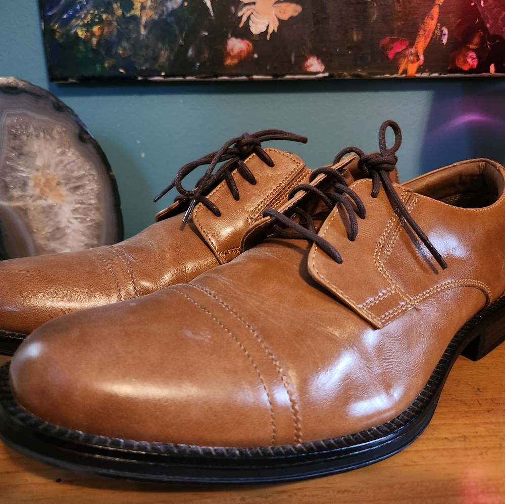 Men's Tan Leather Dress Shoes George